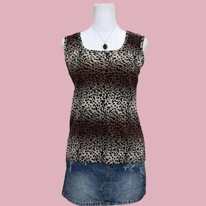 vintage 90s leopard print quirky downtown it girl top